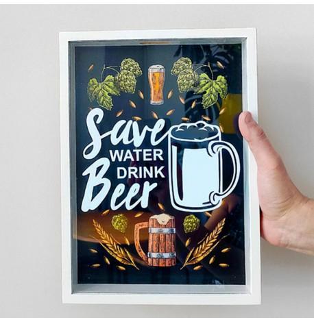 Копилка для крышек от пива Save water drink beer