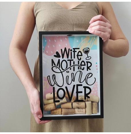 Копилка для винных пробок Wife mother wine lover