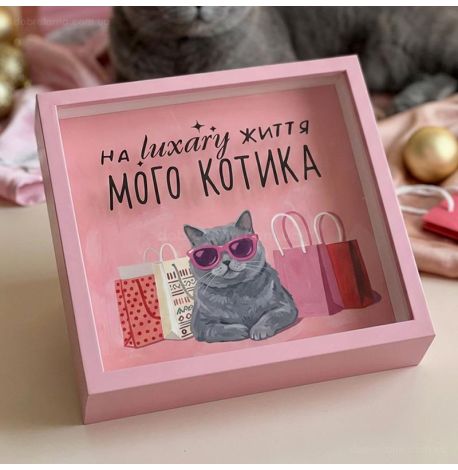 Скарбничка для грошей «На luxary життя мого котика»