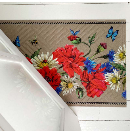 Коврик придверный "Маки"