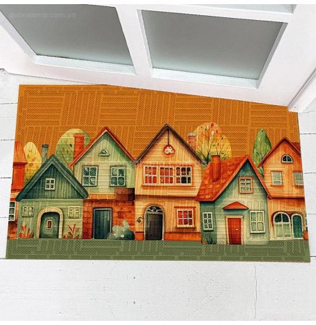 Килимок придверний «Осінні будиночки»