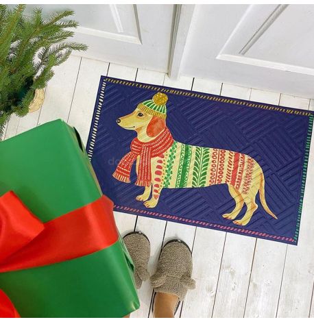 Килимок придверний «Песик з шарфом»