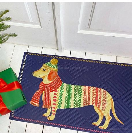 Килимок придверний «Песик з шарфом»