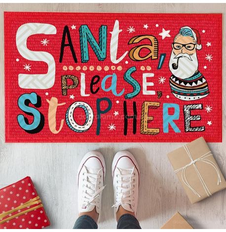 Килимок придверний Santa, please stop here