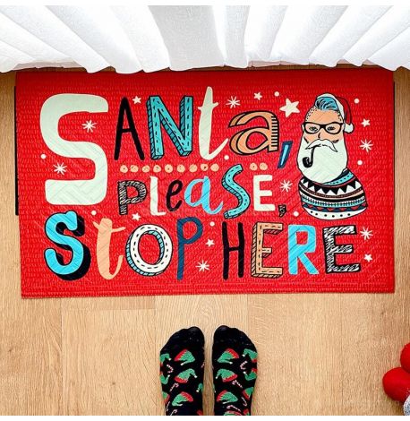 Килимок придверний Santa, please stop here