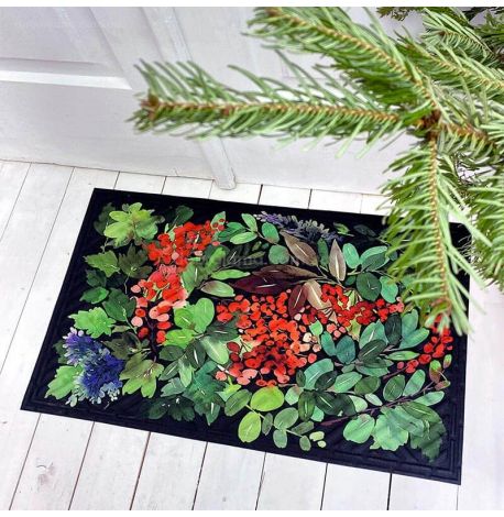 Килимок придверний «Зимові квіти»