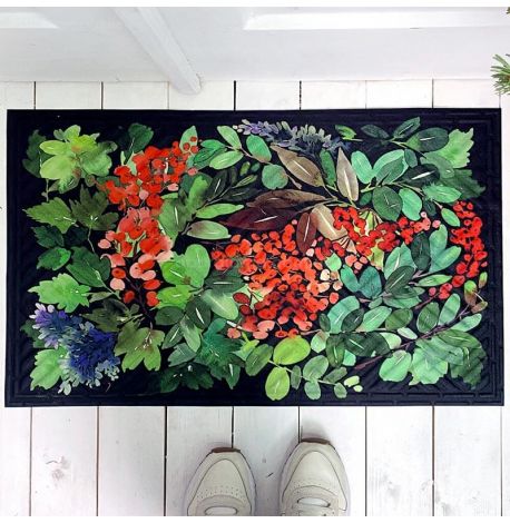 Килимок придверний «Зимові квіти»