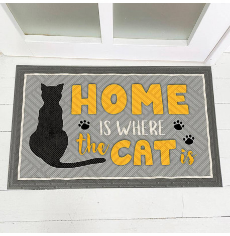 Килимок придверний Home is where the cat