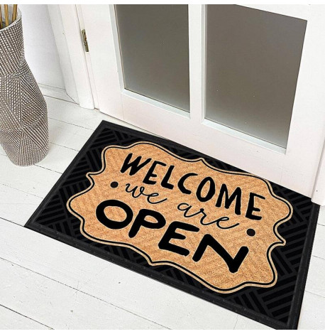 Коврик придверный Welcome we are open