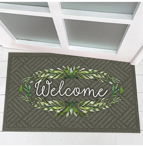 Килимок придверний Welcome (leaves)