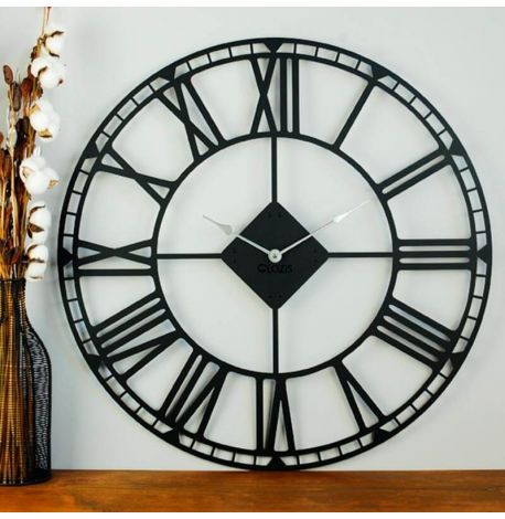 Большие настенные часы Oxford Black (черные), 70 см