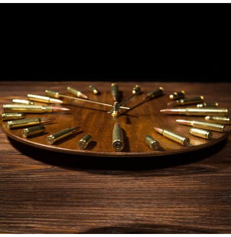 Настінний годинник з відстріляних куль та гільз "НАТО", 30 см