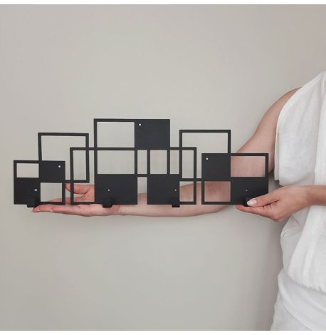 Настенная вешалка для одежды Bau (черная), 50х17 см