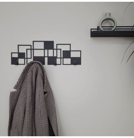 Настенная вешалка для одежды Bau (черная), 50х17 см