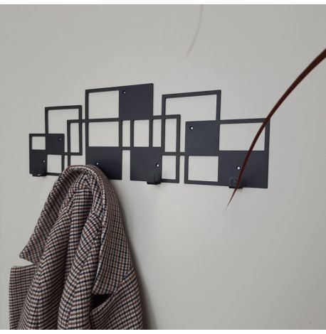 Настенная вешалка для одежды Bau (черная), 50х17 см