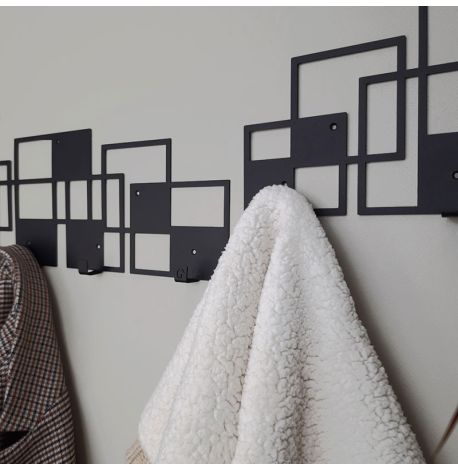 Настенная вешалка для одежды Bau (черная), 50х17 см