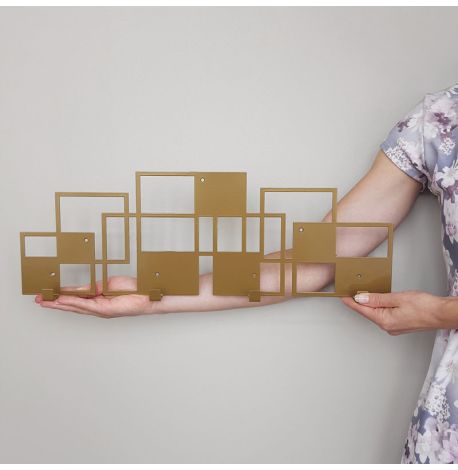 Настінна вішалка для одягу Bau (бронзова), 50х17 см