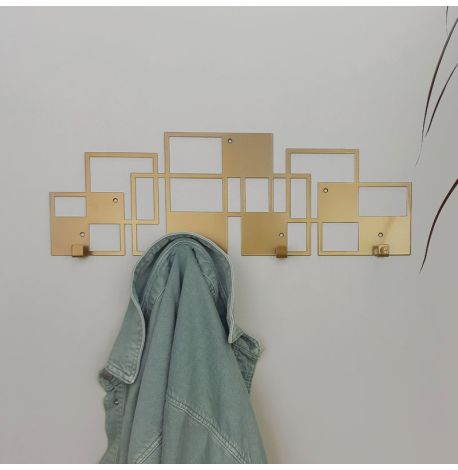 Настінна вішалка для одягу Bau (бронзова), 50х17 см