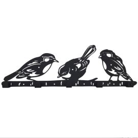 Настінна вішалка для одягу Birds (чорна), 50х16 см