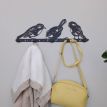 Настенная вешалка для одежды Birds (черная), 50х16 см
