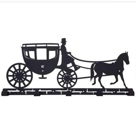 Настінна вішалка для одягу Carriage (чорна), 52х22 см