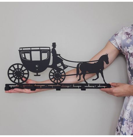 Настінна вішалка для одягу Carriage (чорна), 52х22 см