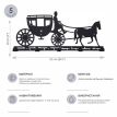 Настінна вішалка для одягу Carriage (чорна), 52х22 см