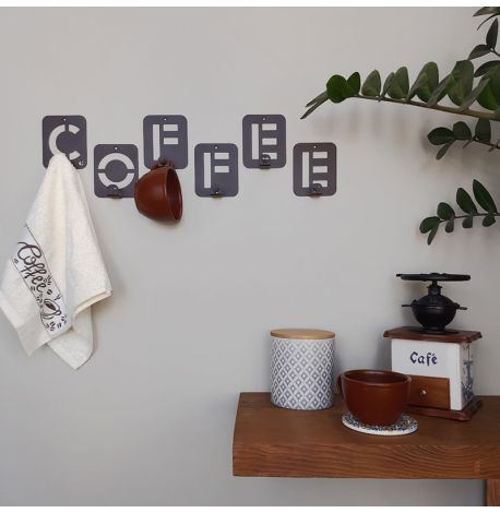 Настенная вешалка для кухни Coffee (коричневая)