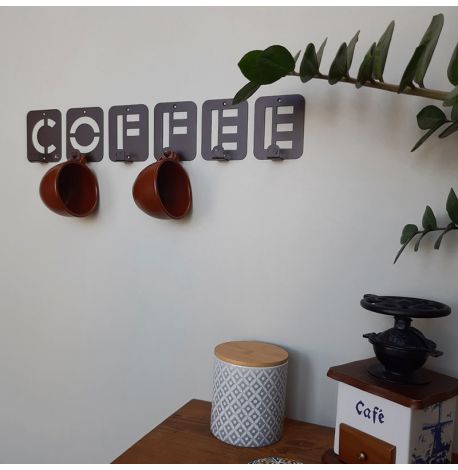 Настенная вешалка для кухни Coffee (коричневая)
