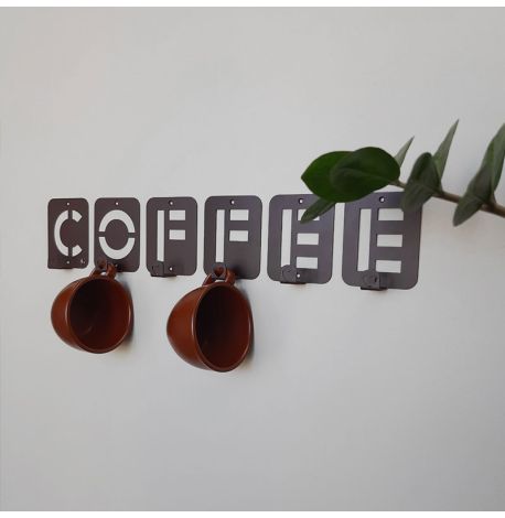 Настенная вешалка для кухни Coffee (коричневая)
