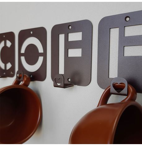 Настенная вешалка для кухни Coffee (коричневая)