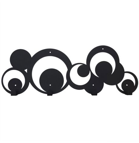 Настінна вішалка для одягу Disco (чорна), 50х18 см