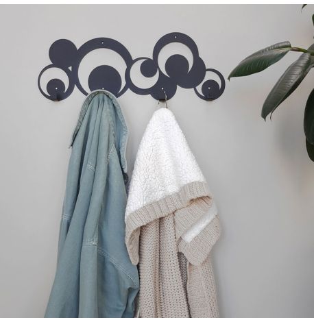 Настінна вішалка для одягу Disco (чорна), 50х18 см