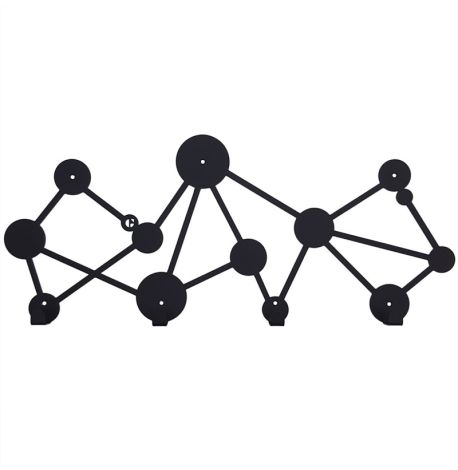 Настінна вішалка для одягу Dots (чорна), 50х21 см