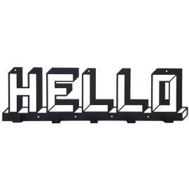 Настенная вешалка для одежды Hello (черная), 52х15 см