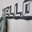 Настенная вешалка для одежды Hello (черная), 52х15 см