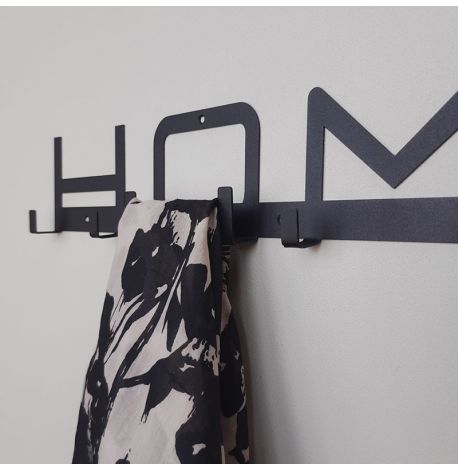 Настінна вішалка для одягу Home (чорна), 50х9 см