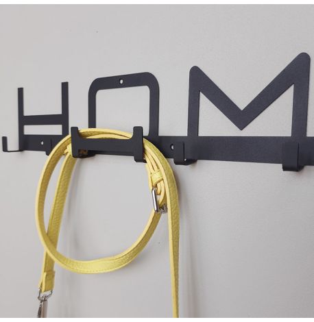 Настінна вішалка для одягу Home (чорна), 50х9 см