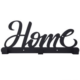 Настінна вішалка для одягу Home S (чорна), 30х13 см