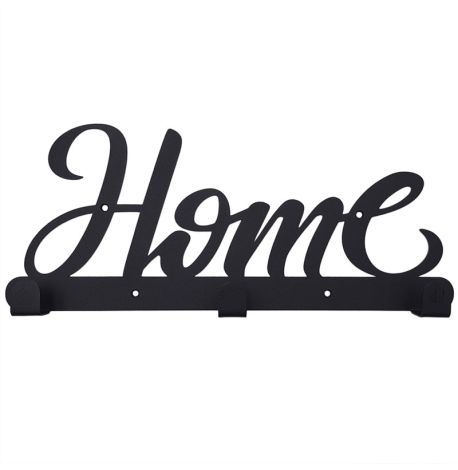 Настінна вішалка для одягу Home S (чорна), 30х13 см