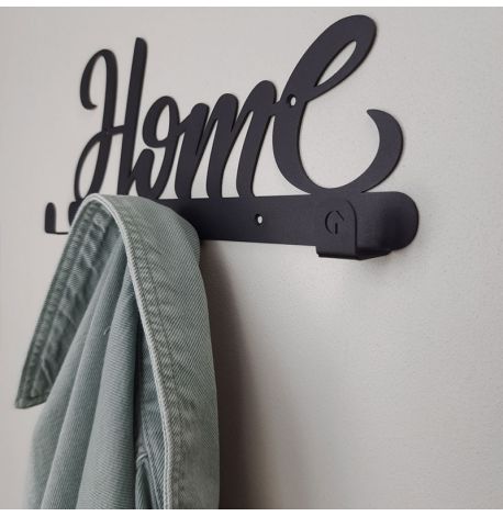 Настінна вішалка для одягу Home S (чорна), 30х13 см