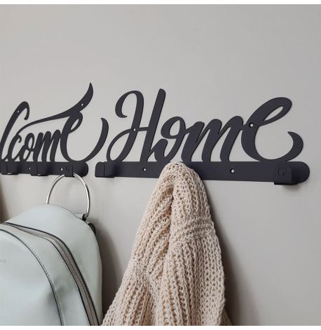 Настінна вішалка для одягу Home S (чорна), 30х13 см