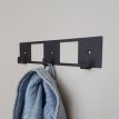Настінна вішалка для одягу Kanto (чорна), 25х5 см