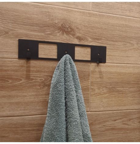 Настінна вішалка для одягу Kanto (чорна), 25х5 см