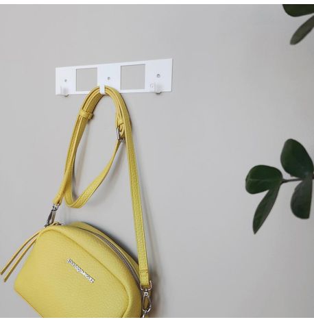 Настінна вішалка для одягу Kanto (біла), 25х5 см