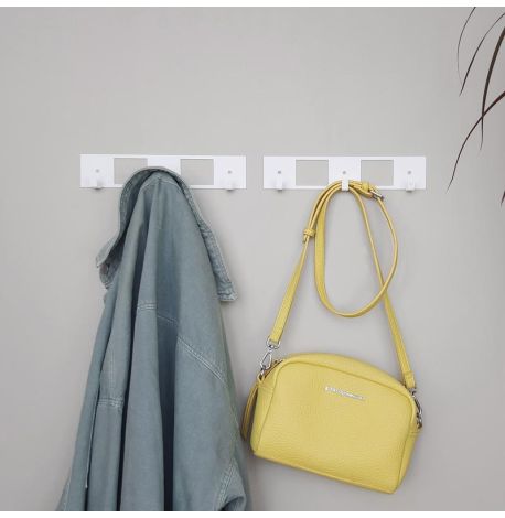 Настінна вішалка для одягу Kanto (біла), 25х5 см