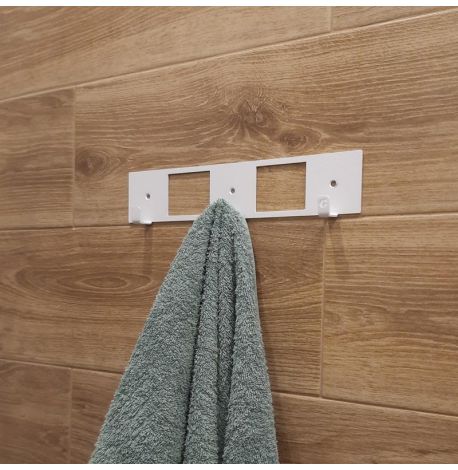 Настінна вішалка для одягу Kanto (біла), 25х5 см