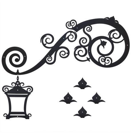 Настінна вішалка для одягу Lantern (чорна), 70х55 см