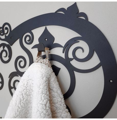 Настінна вішалка для одягу Lantern (чорна), 70х55 см