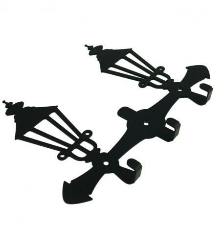 Настенная вешалка-ключница Lanterns (черная), 25х16 см